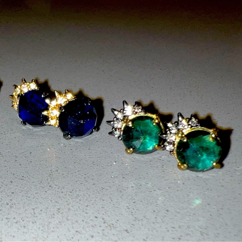 Alexis Bittar Elements Cabochon Spiked Crown Studs (2 pairs)